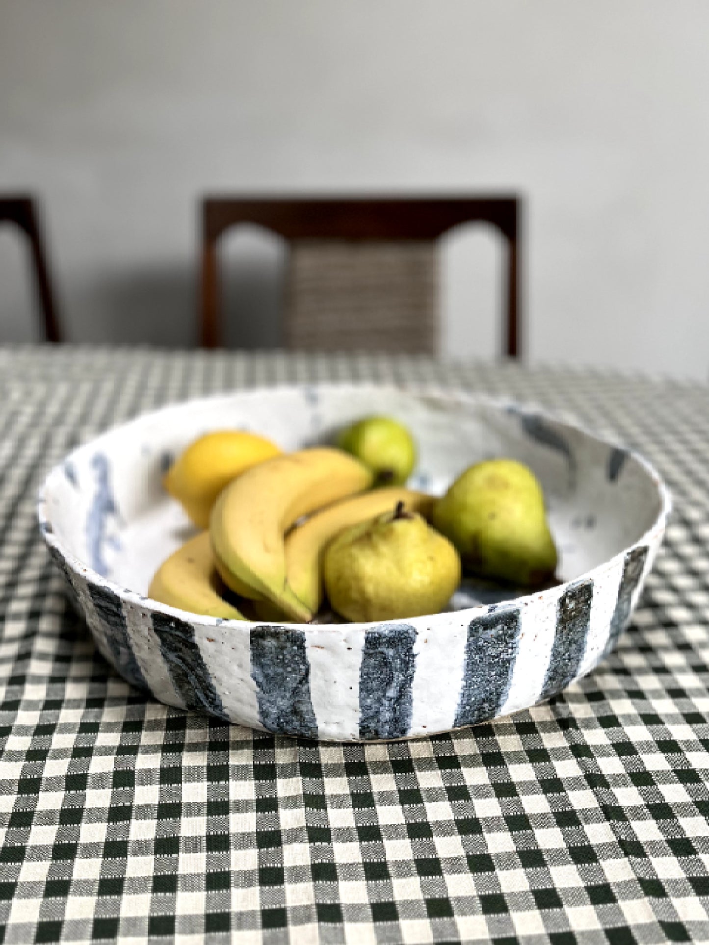 Lurline Serving Bowl XL in Stripe & Splash Ink