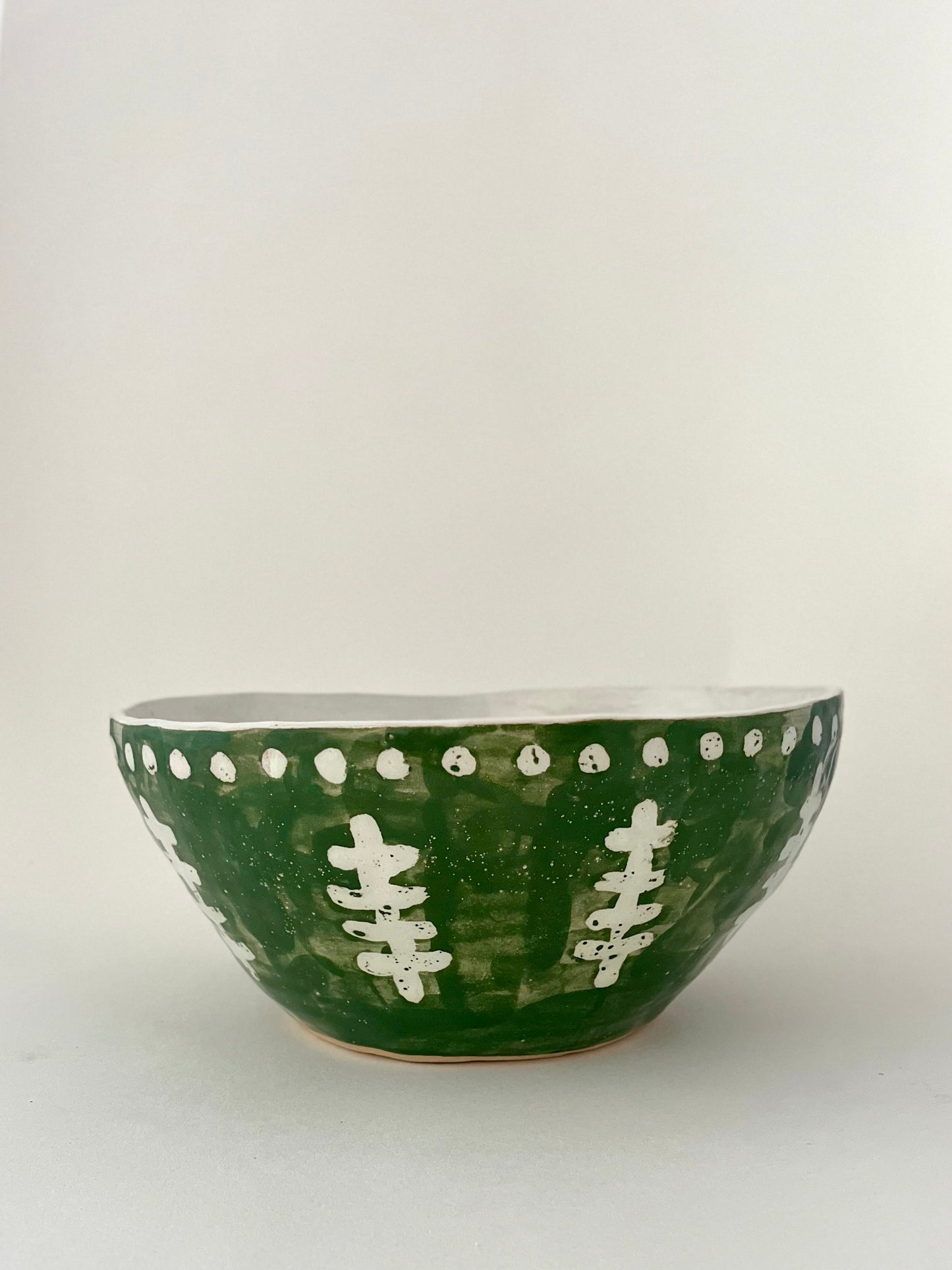 Arodene Serving Bowl Dabu Kale Green