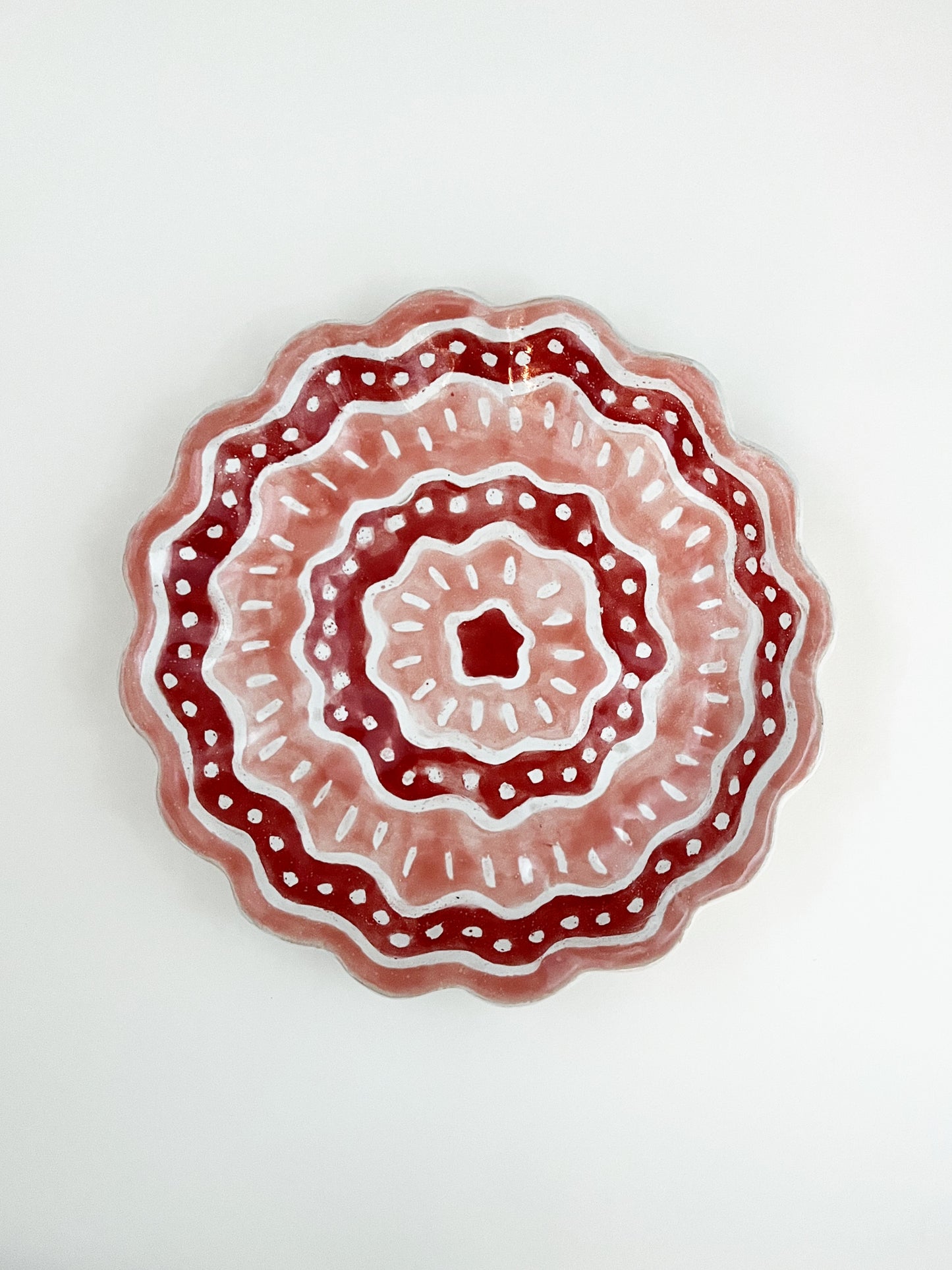 Kestrel Bowl Lrg in Batik Red & Coral