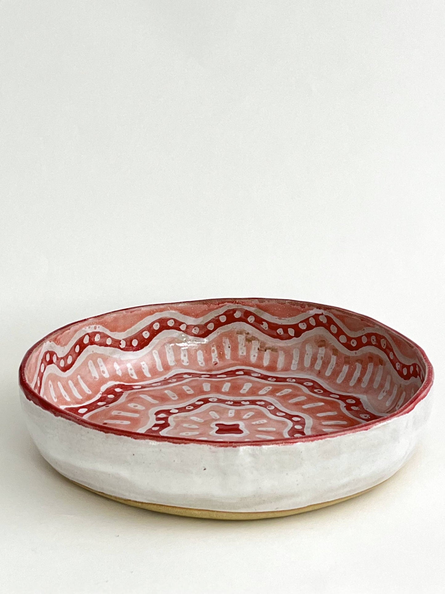Lurline Serving Bowl Lrg in Batik Red & Coral