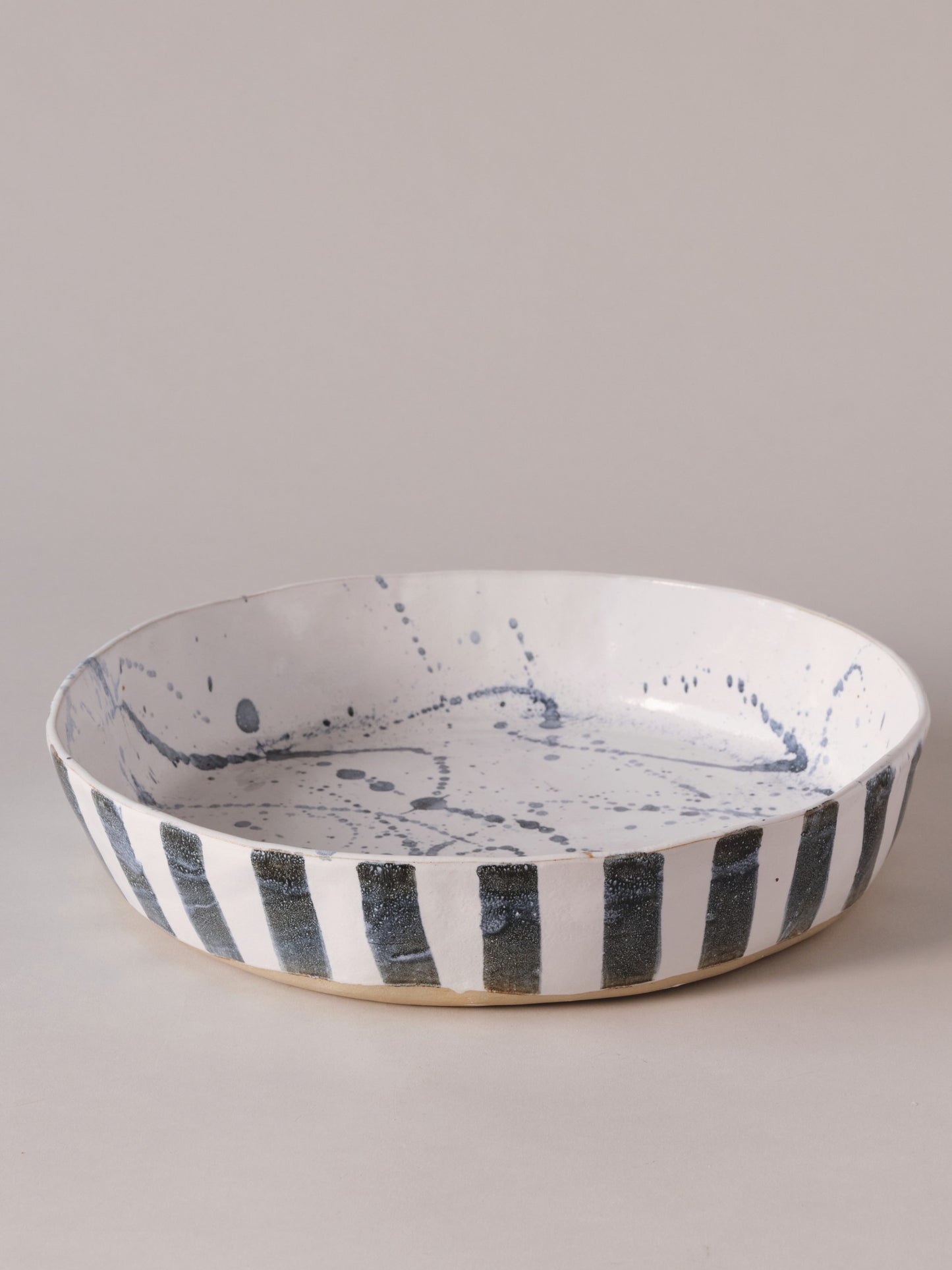 Lurline Serving Bowl XL in Stripe & Splash Ink