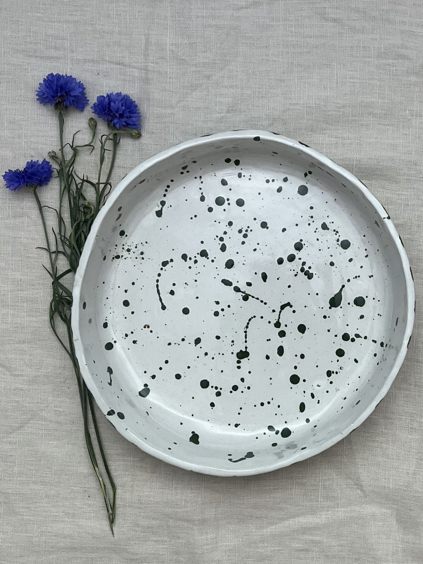 Lurline Serving Bowl in Stripe and Splash Kale