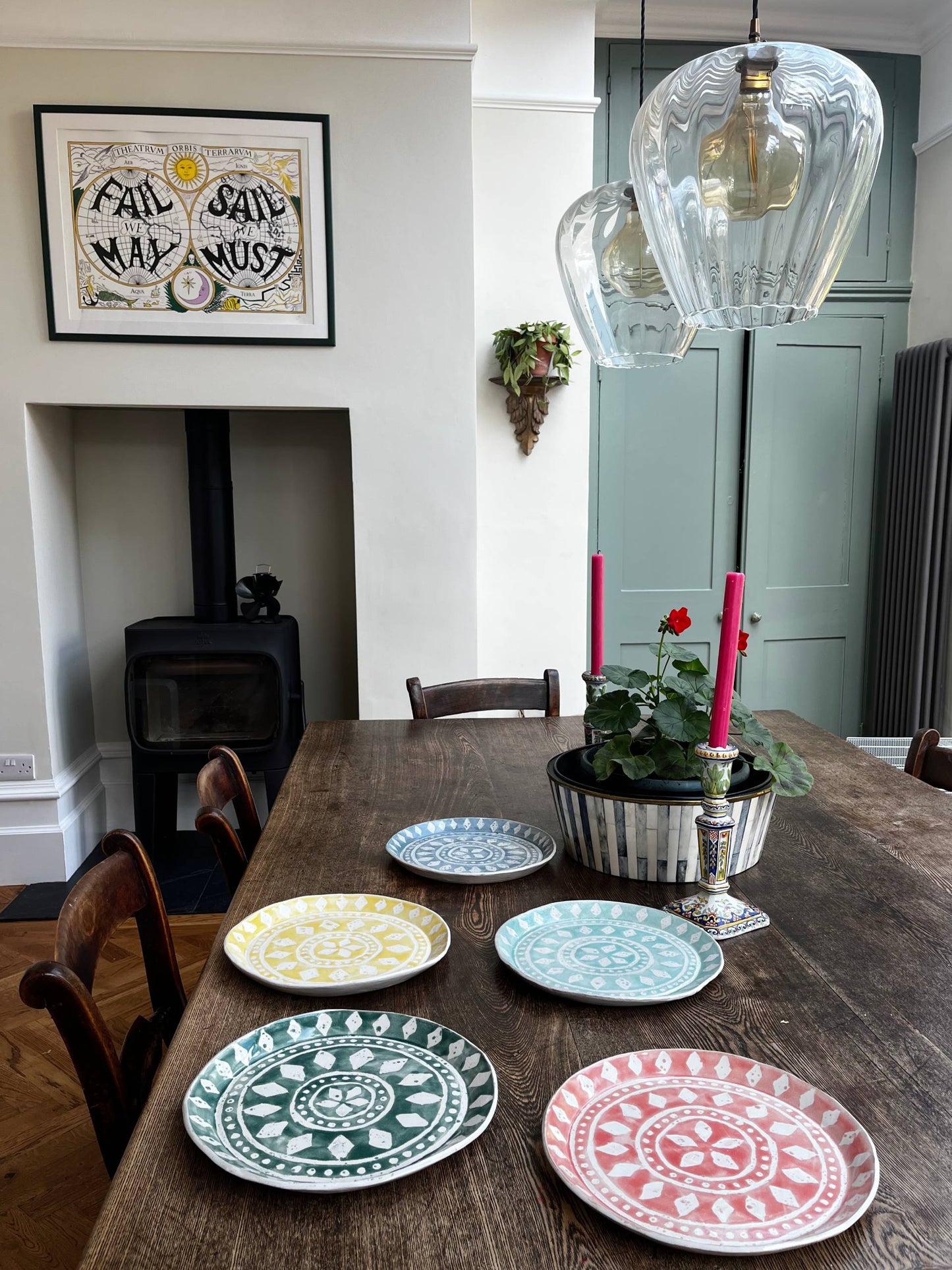 Set of 6 Napier Dinner Plates in Spring colours