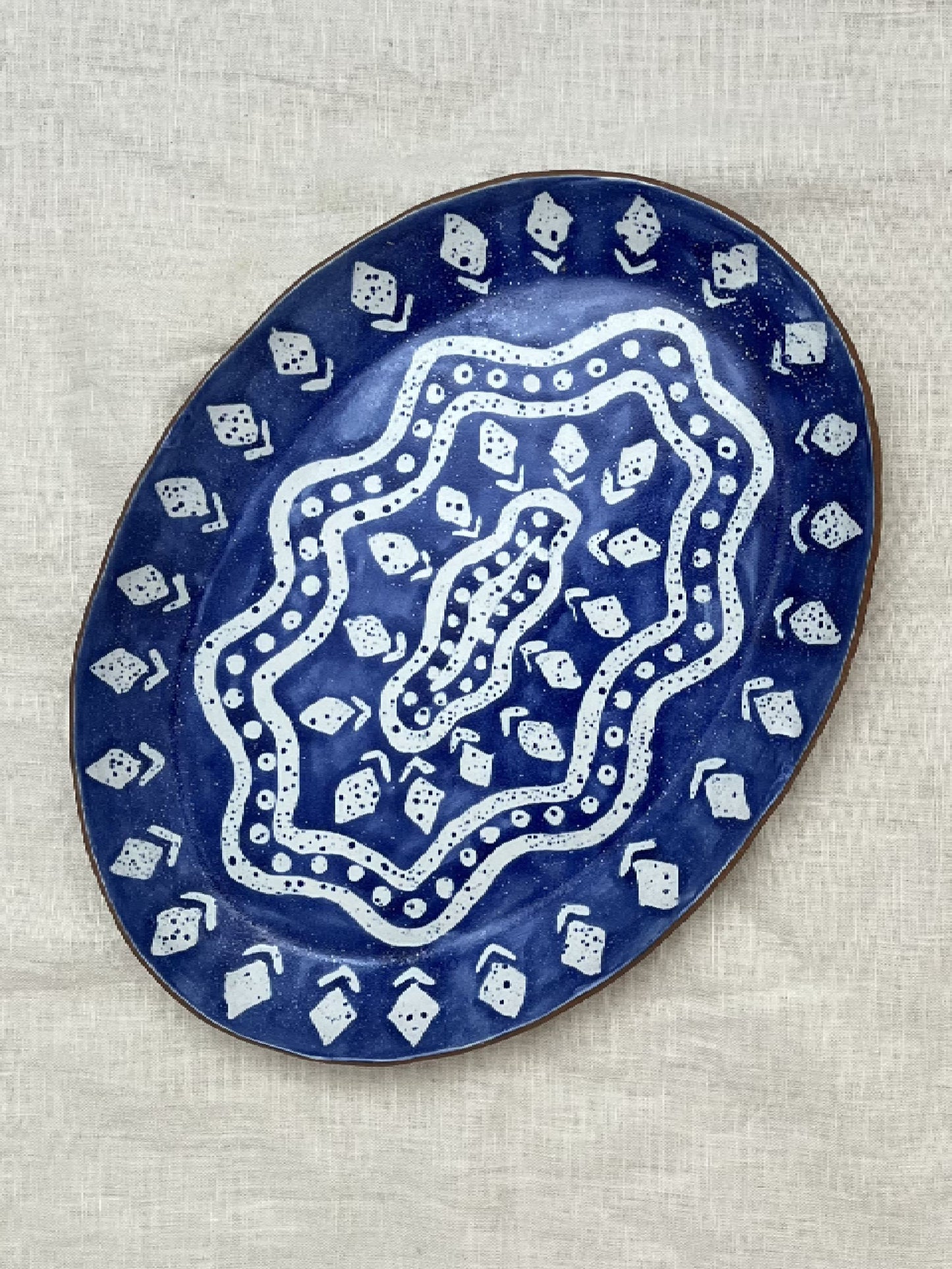 Wiggy Platter in Batik Blue