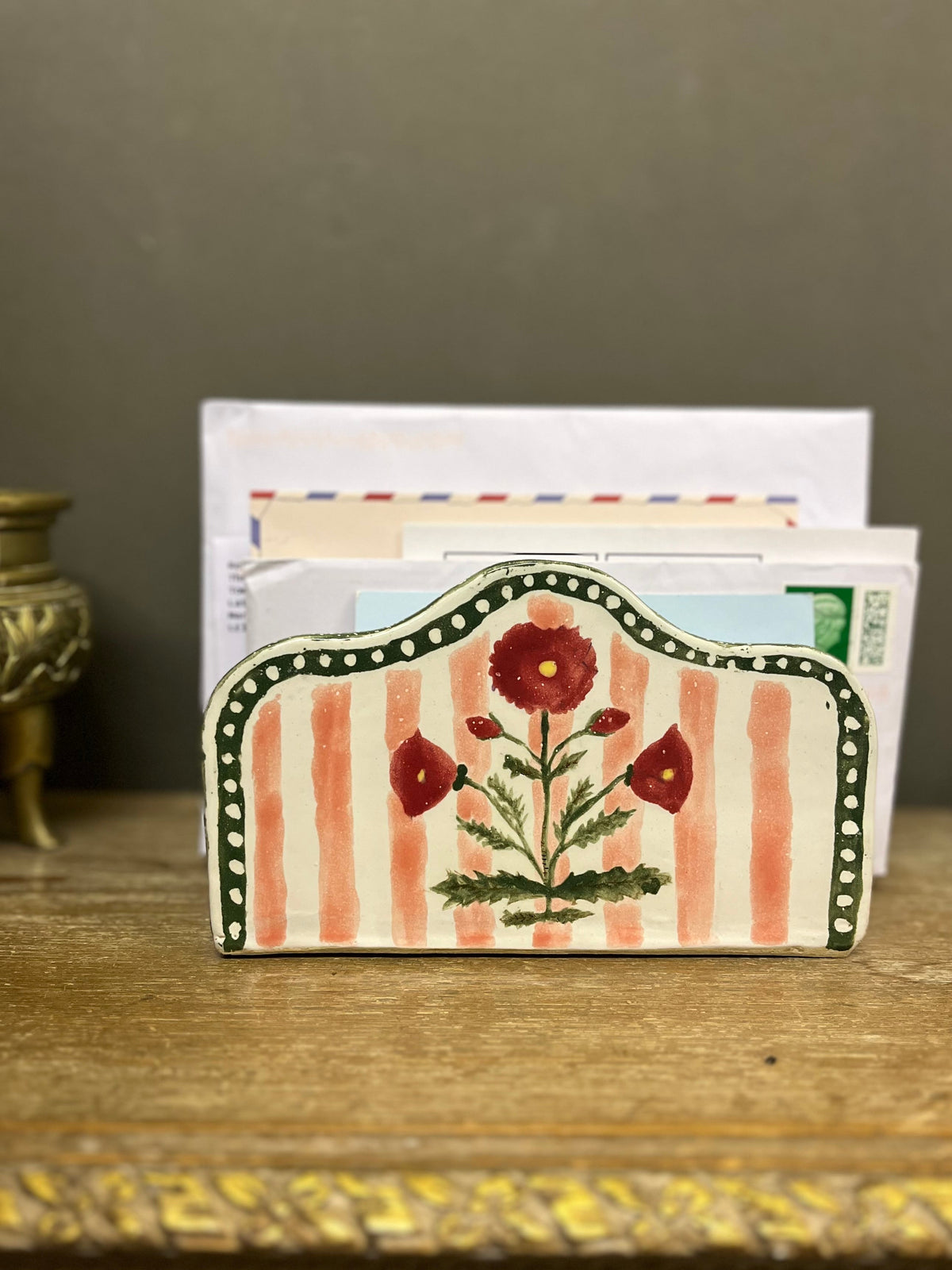 Letter Rack- Marigold Stripe (Sample)
