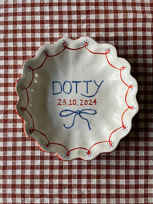 Kestrel Bowl sml in Custom Christening design