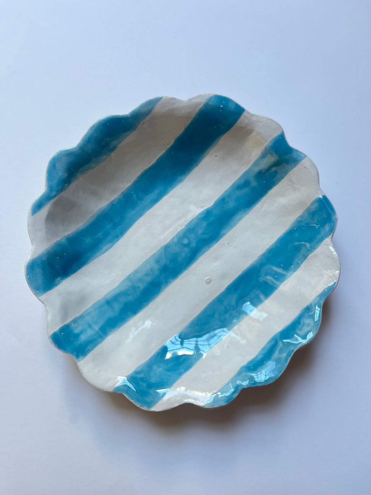 Kestrel Bowl Sml in Stripe Aqua  (Seconds)