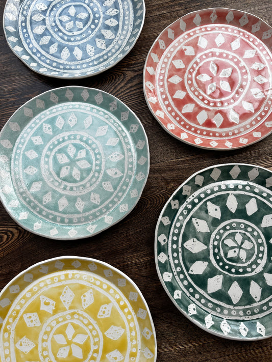 Set of 6 Napier Dinner Plates in Spring colours