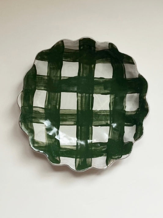 Kestrel Bowl Sml in Gingham Kale Green