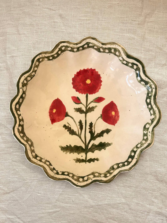 Kestrel Bowl Sml Marigold Stripe in Coral and Red