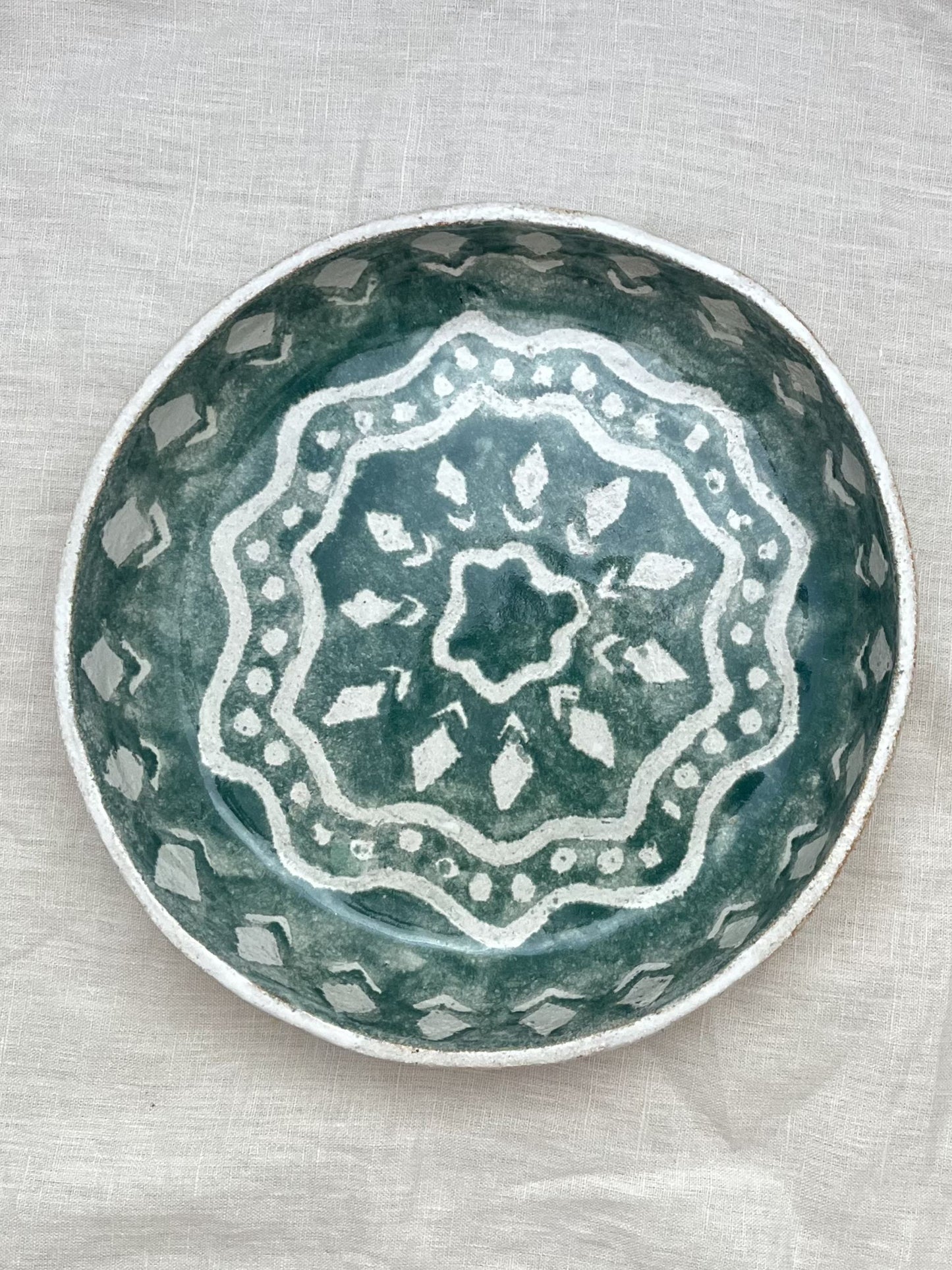Lurline Serving Bowl Lrg in Batik Sea Green