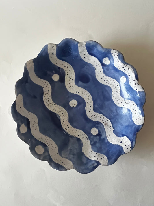 Kestrel Bowl Sml in Squiggle Blue