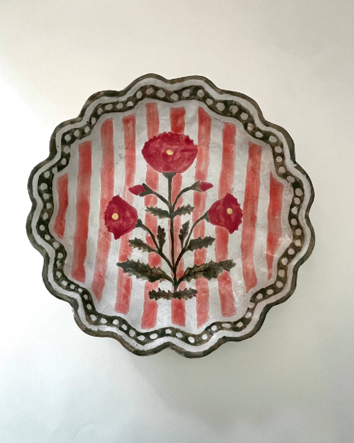 Kestrel Bowl Lrg Marigold Stripe in Coral and Red (Seconds)