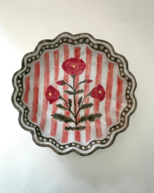 Kestrel Bowl Lrg Marigold Stripe in Coral and Red (Seconds)