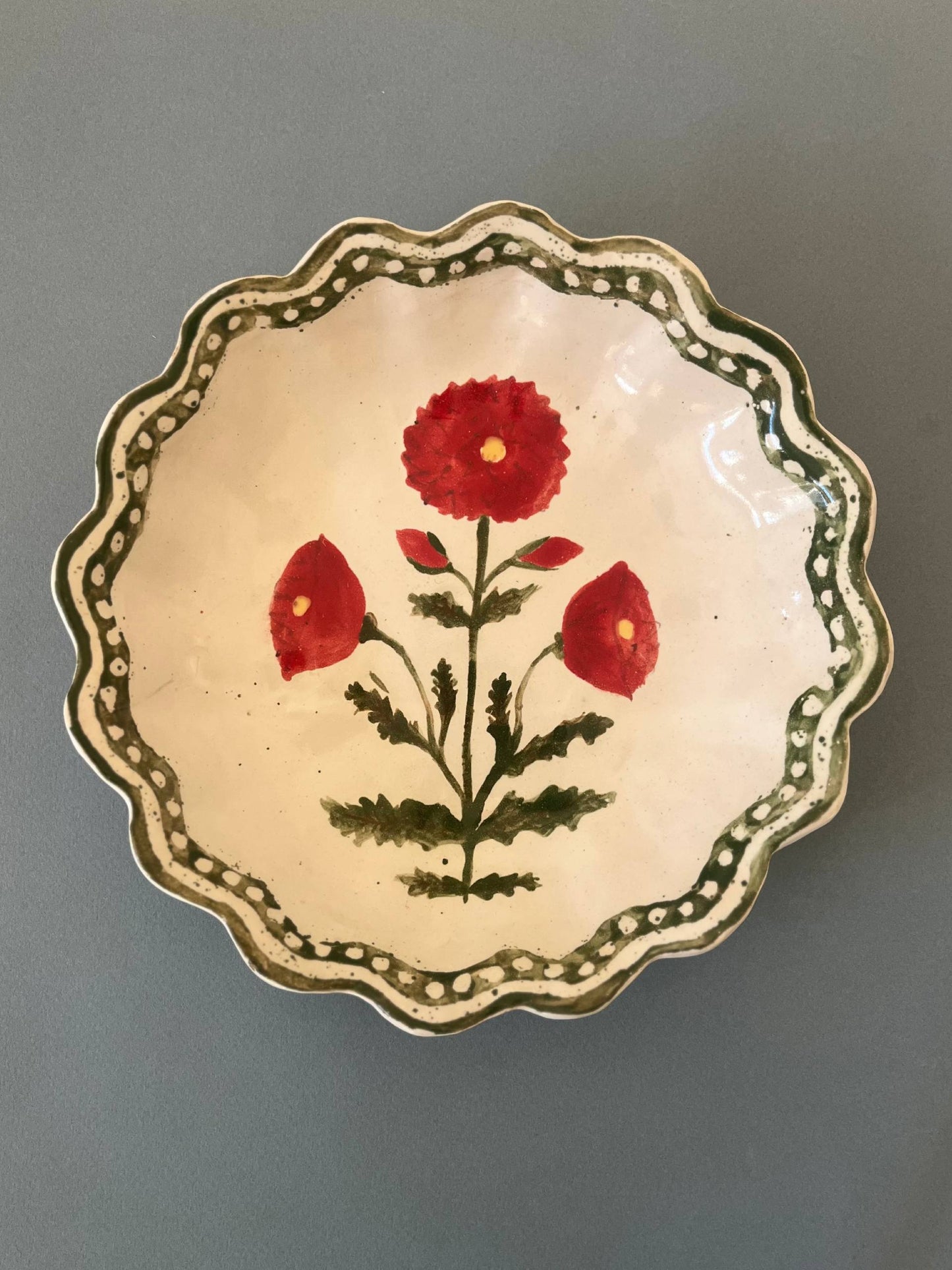 Kestrel Bowl Sml Marigold Stripe in Coral and Red